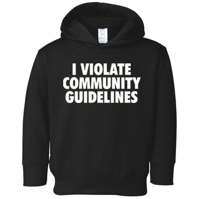 I Violate Community Guidelines Funny Sarcastic Toddler Hoodie
