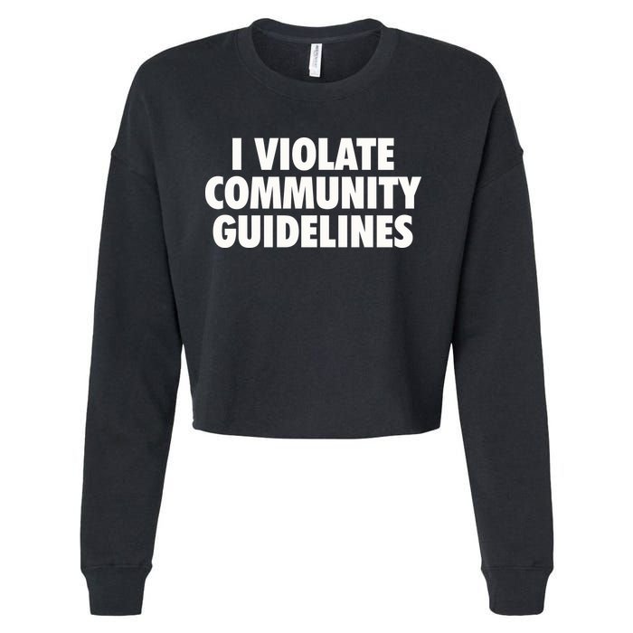 I Violate Community Guidelines Funny Sarcastic Cropped Pullover Crew