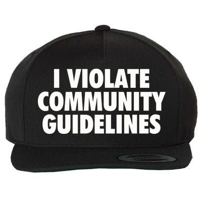 I Violate Community Guidelines Funny Sarcastic Wool Snapback Cap