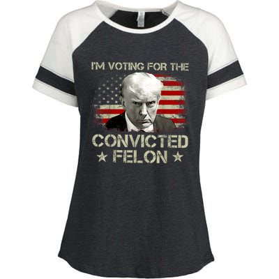 Im Voting Convicted Felon 2024 Trump 2024 Convicted Felon Enza Ladies Jersey Colorblock Tee