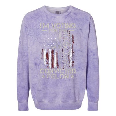 IM Voting Convicted Felon 2024 Colorblast Crewneck Sweatshirt