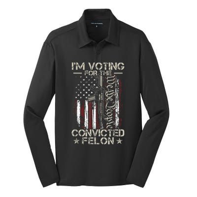 IM Voting Convicted Felon 2024 Silk Touch Performance Long Sleeve Polo