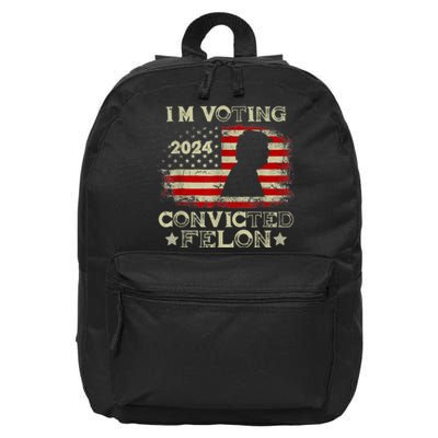 IM Voting Convicted Felon Funny Pro Trump 2024 16 in Basic Backpack