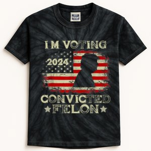 IM Voting Convicted Felon Funny Pro Trump 2024 Kids Tie-Dye T-Shirt