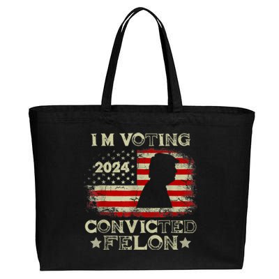 IM Voting Convicted Felon Funny Pro Trump 2024 Cotton Canvas Jumbo Tote