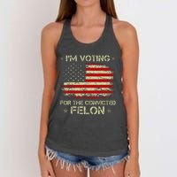 Im Voting Convicted Felon 2024 Trump 2024 Convicted Felon Women's Knotted Racerback Tank