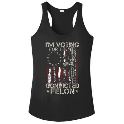 IM Voting Convicted Felon 2024 American Flag On Back Ladies PosiCharge Competitor Racerback Tank