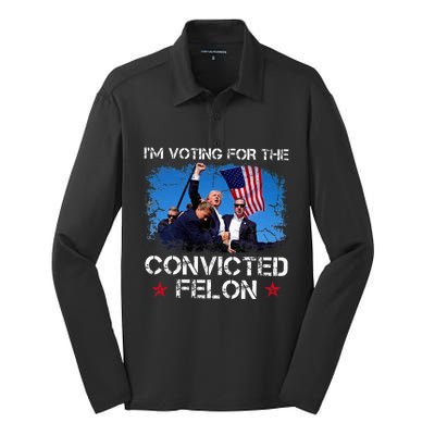 IM Voting Convicted Felon 2024 Trump 2024 Convicted Felon Silk Touch Performance Long Sleeve Polo