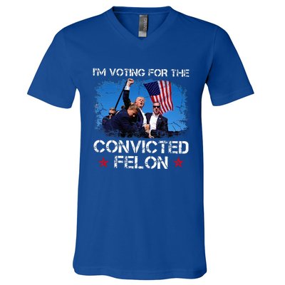 IM Voting Convicted Felon 2024 Trump 2024 Convicted Felon V-Neck T-Shirt