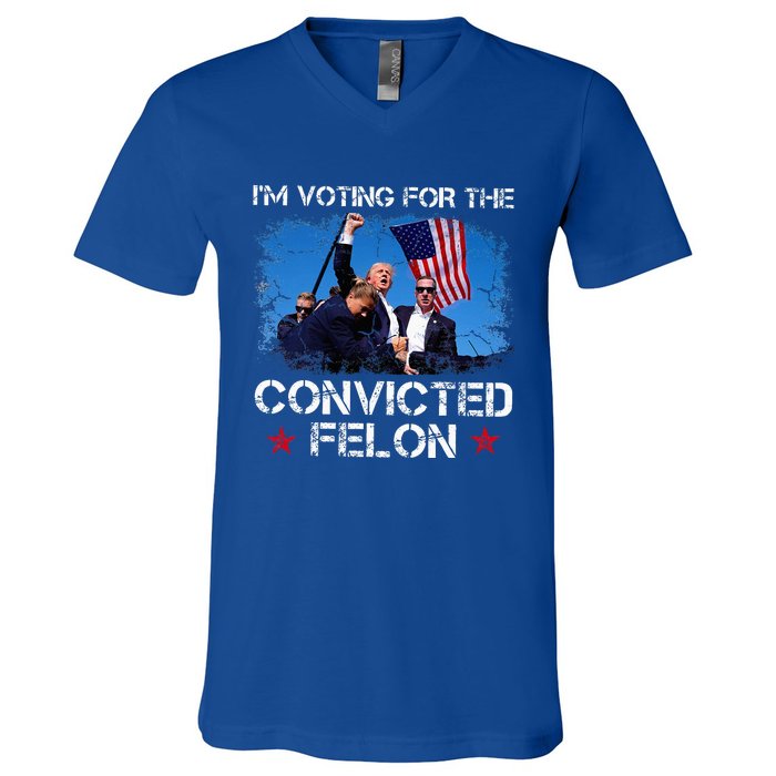 IM Voting Convicted Felon 2024 Trump 2024 Convicted Felon V-Neck T-Shirt