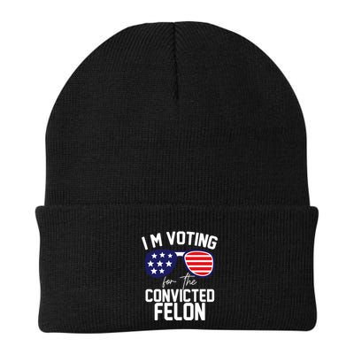 IM Voting Convicted Felon Funny Pro Trump 2024 Sunglasses Design Beanie