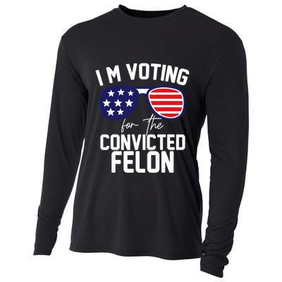 IM Voting Convicted Felon Funny Pro Trump 2024 Sunglasses Design Cooling Performance Long Sleeve Crew