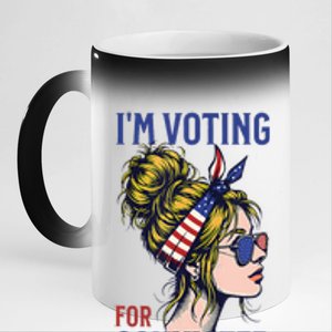 IM Voting Convicted Felon 2024 Messy Bun 11oz Black Color Changing Mug