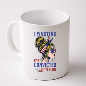 IM Voting Convicted Felon 2024 Messy Bun Coffee Mug