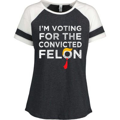 IM Voting Convicted Felon 2024 Trump 2024 Convicted Felon Enza Ladies Jersey Colorblock Tee