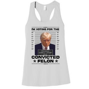 IM Voting Convicted Felon 2024 Trump 2024 Convicted Felon Women's Racerback Tank