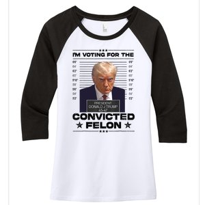 IM Voting Convicted Felon 2024 Trump 2024 Convicted Felon Women's Tri-Blend 3/4-Sleeve Raglan Shirt