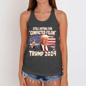 IM Voting Convicted Felon 2024 Trump 2024 Convicted Felon Women's Knotted Racerback Tank