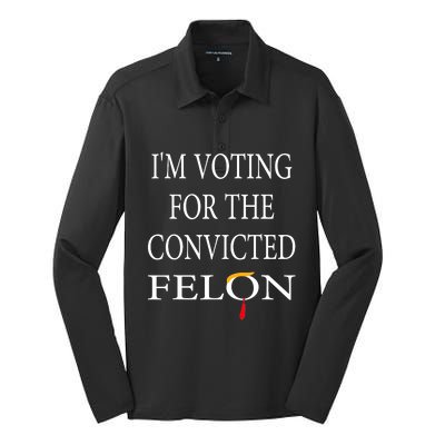 IM Voting Convicted Felon 2024 Silk Touch Performance Long Sleeve Polo