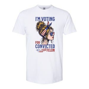 IM Voting Convicted Felon 2024 Messy Bun Convicted Felon Softstyle CVC T-Shirt