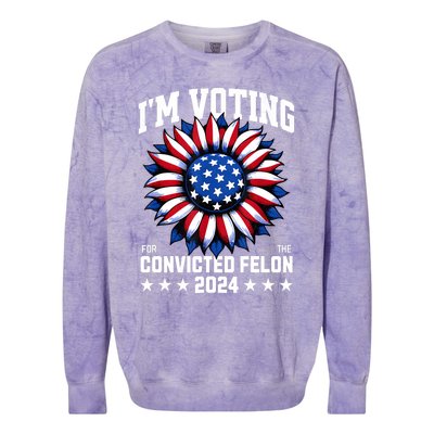 IM Voting Convicted Felon 2024 Us Flag Convicted Felon Colorblast Crewneck Sweatshirt