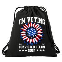 IM Voting Convicted Felon 2024 Us Flag Convicted Felon Drawstring Bag
