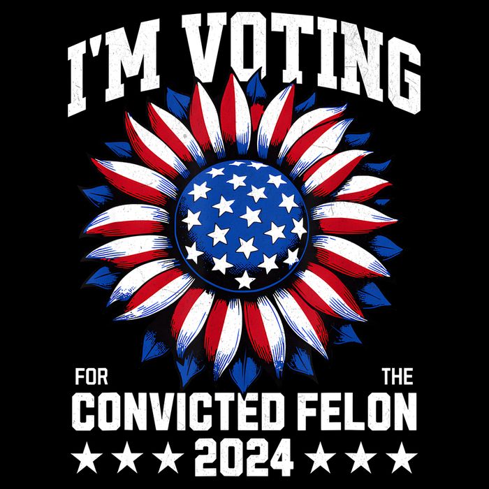 IM Voting Convicted Felon 2024 Us Flag Convicted Felon Drawstring Bag