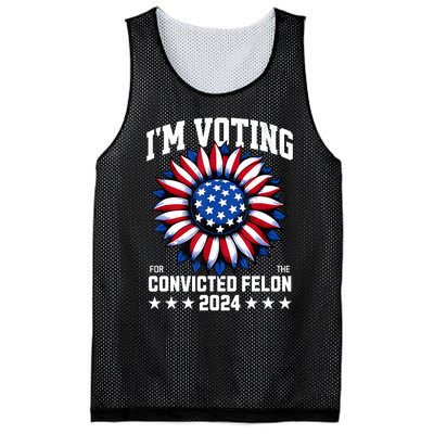 IM Voting Convicted Felon 2024 Us Flag Convicted Felon Mesh Reversible Basketball Jersey Tank