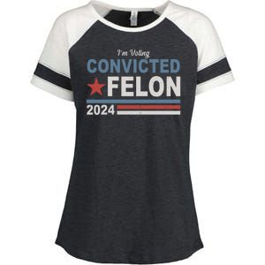 Im Voting Convicted Felon Trump 2024 Enza Ladies Jersey Colorblock Tee