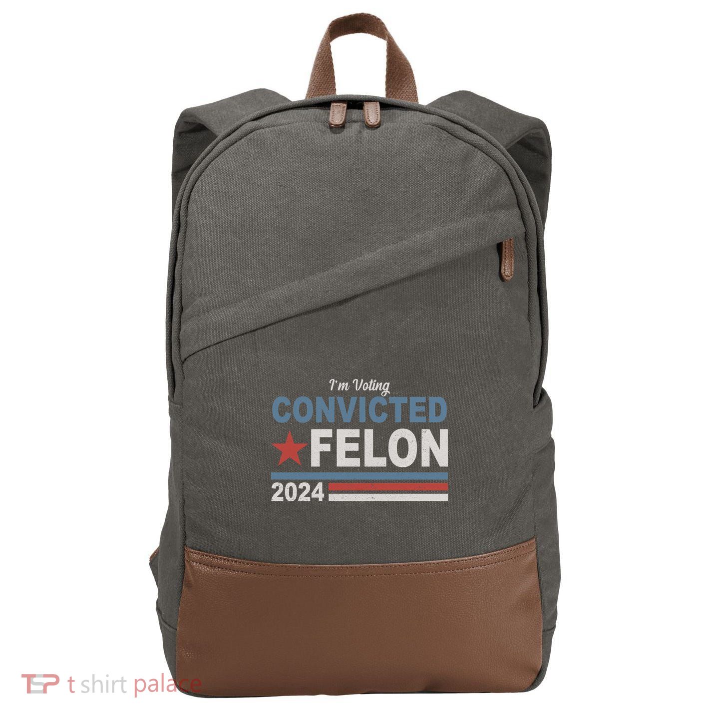 Im Voting Convicted Felon Trump 2024 Cotton Canvas Backpack