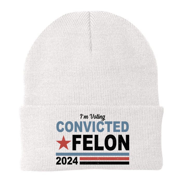 Im Voting Convicted Felon Trump 2024 Knit Cap Winter Beanie