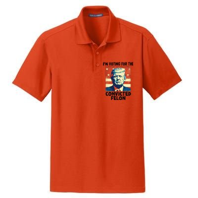 IM Voting Convicted Felon 2024 Donald Trump Vintage Us Flag Funny Gift Dry Zone Grid Polo