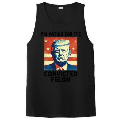 IM Voting Convicted Felon 2024 Donald Trump Vintage Us Flag Funny Gift PosiCharge Competitor Tank