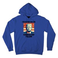 IM Voting Convicted Felon 2024 Donald Trump Vintage Us Flag Funny Gift Hoodie