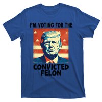 IM Voting Convicted Felon 2024 Donald Trump Vintage Us Flag Funny Gift T-Shirt