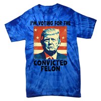 IM Voting Convicted Felon 2024 Donald Trump Vintage Us Flag Funny Gift Tie-Dye T-Shirt