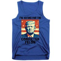 IM Voting Convicted Felon 2024 Donald Trump Vintage Us Flag Funny Gift Tank Top