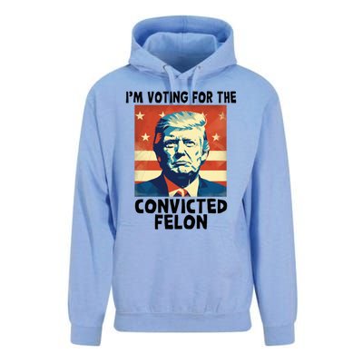 IM Voting Convicted Felon 2024 Donald Trump Vintage Us Flag Funny Gift Unisex Surf Hoodie