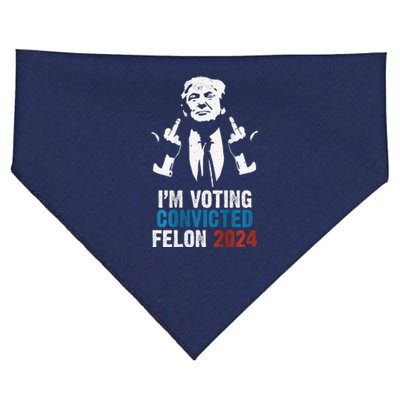 IM Voting Convicted Felon 2024 Trump Funny Quote (On Back) USA-Made Doggie Bandana