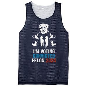 IM Voting Convicted Felon 2024 Trump Funny Quote (On Back) Mesh Reversible Basketball Jersey Tank