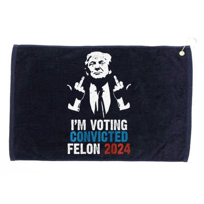 IM Voting Convicted Felon 2024 Trump Funny Quote (On Back) Grommeted Golf Towel