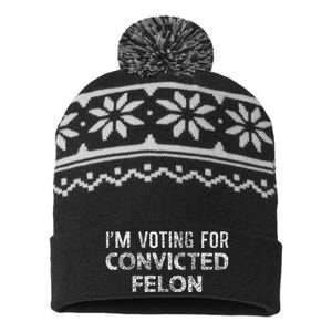 IM Voting Convicted Felon 2024 USA-Made Snowflake Beanie