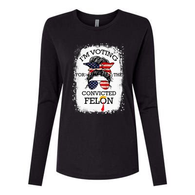 IM Voting Convicted Felon 2024 Womens Cotton Relaxed Long Sleeve T-Shirt