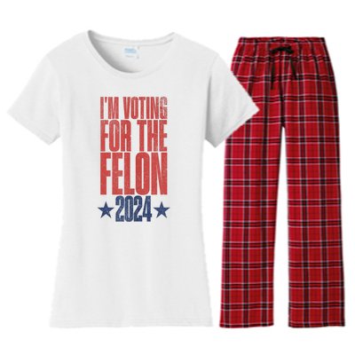 IM Voting Convicted Felon 2024 Stand Out With Bold Statement Women's Flannel Pajama Set