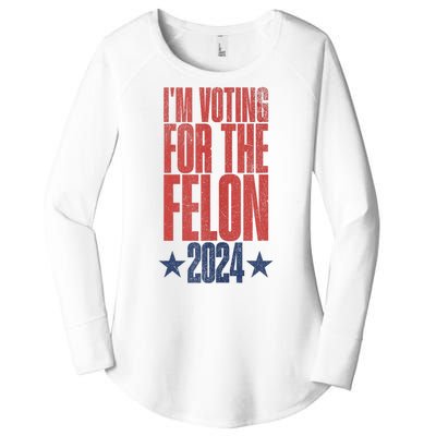 IM Voting Convicted Felon 2024 Stand Out With Bold Statement Women's Perfect Tri Tunic Long Sleeve Shirt