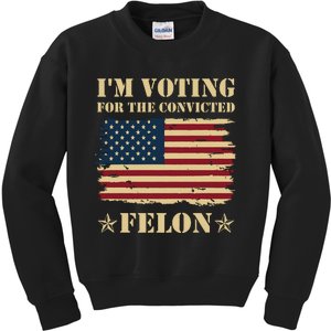 IM Voting Convicted Felon 2024 Kids Sweatshirt