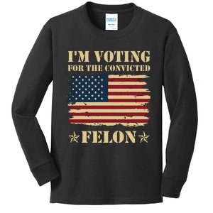 IM Voting Convicted Felon 2024 Kids Long Sleeve Shirt