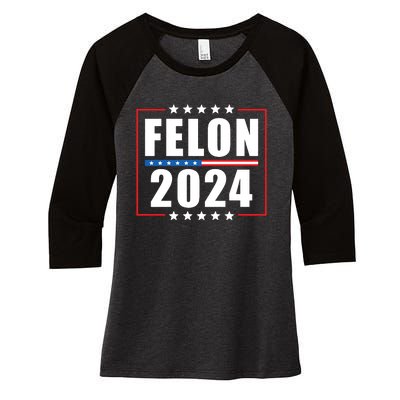 IM Voting Convicted Felon 2024 Women's Tri-Blend 3/4-Sleeve Raglan Shirt