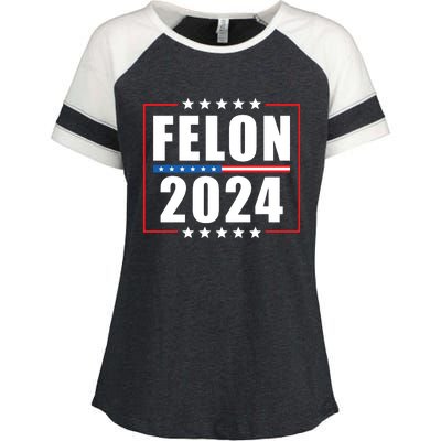 IM Voting Convicted Felon 2024 Enza Ladies Jersey Colorblock Tee