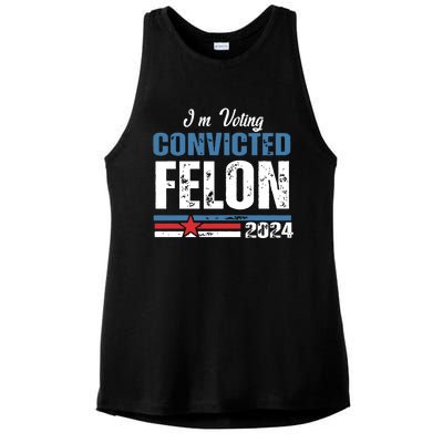 IM Voting Convicted Felon 2024 Funny Political Ladies PosiCharge Tri-Blend Wicking Tank